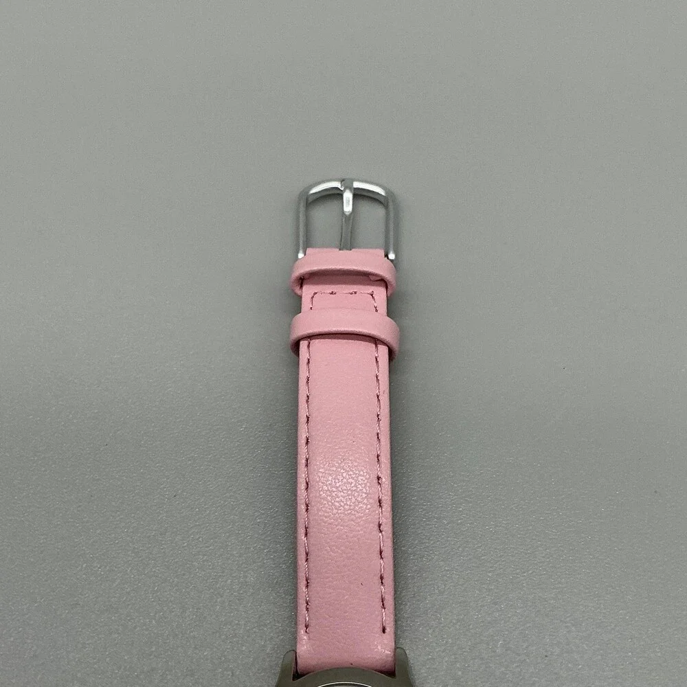 Timex Girls Watch 24mm White Dial Silver Tone Pink Band T79081 New Battery